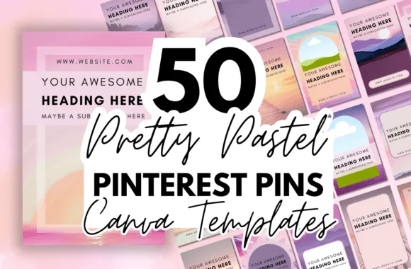 50 Serene Pinterest Pin Templates – Pink & Purple Nature Aesthetic