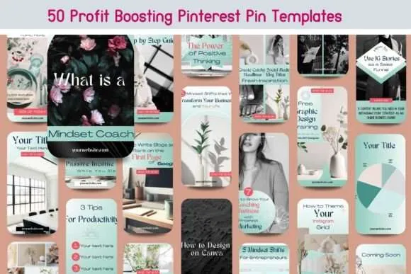 50 Mindset Coach Pinterest Templates