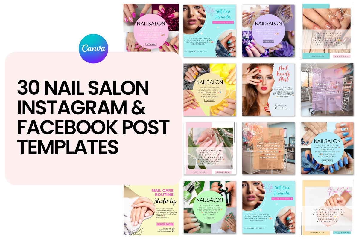 30 Nail Salon Social Media Templates
