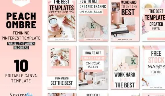 10 Peach Pink Pinterest Templates Made for Bloggers