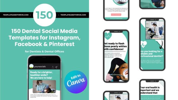 150 Dental Social Media Templates for Instagram, Facebook & Pinterest