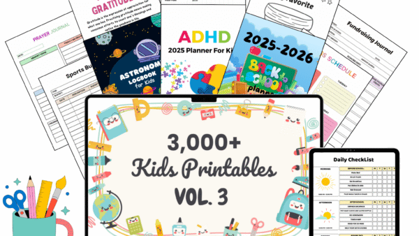 Kids Planners, Journals & Activity Mega Bundle — Volume 3 (3,000+ Printables) | Editable + PLR Resell Rights