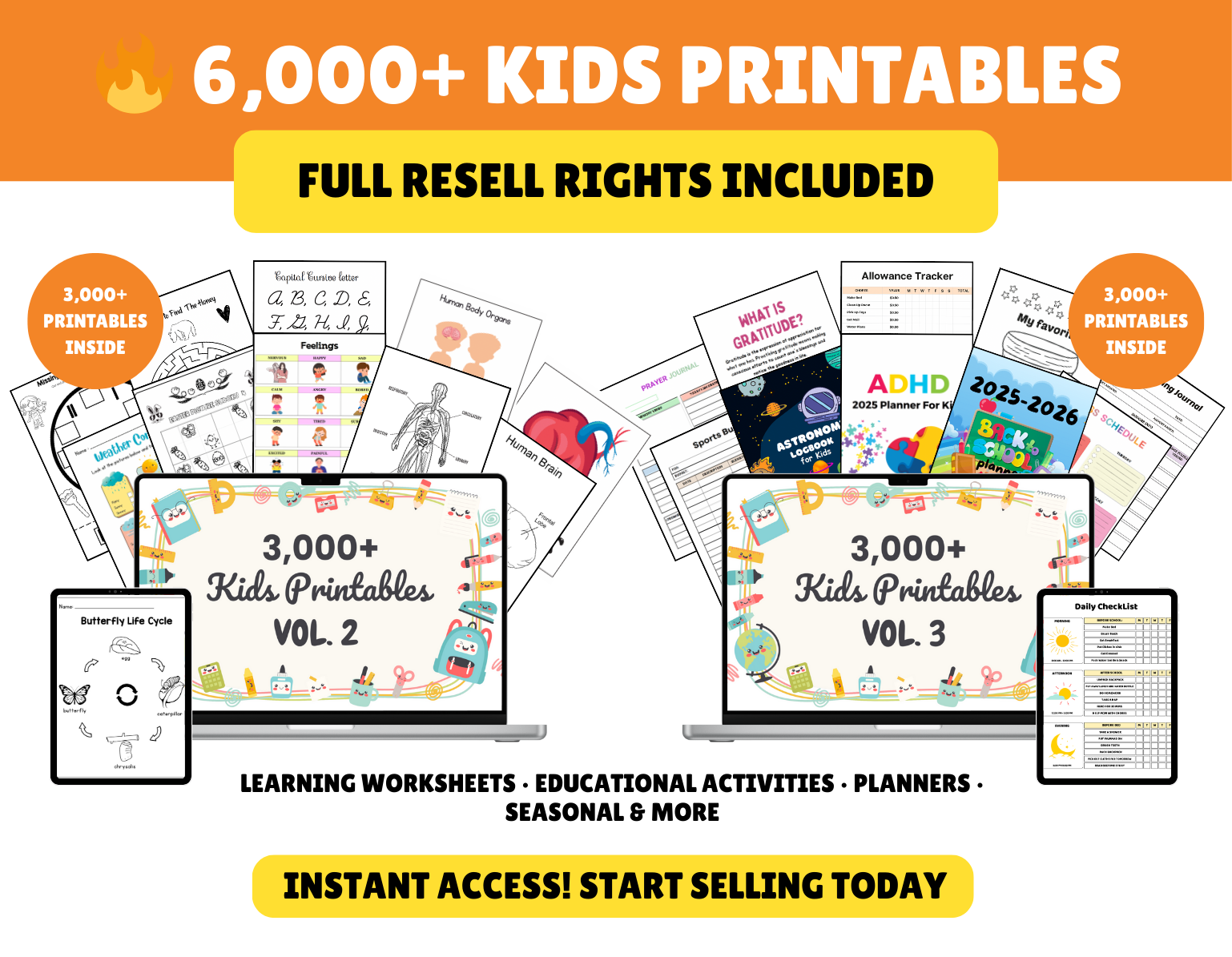 Kids Printables Mega Bundle – Volumes 2 & 3 (6,000+ Printables)