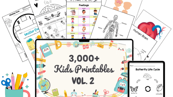 Kids Printables Mega Bundle — Volume 2 (3,000+ Worksheets, Activities & Coloring Pages) | PLR + Resell Rights