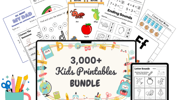 Kids Printables Mega Bundle — Volume 1 (3,000+ Worksheets, Activities & Learning Resources) | PLR + Resell Rights